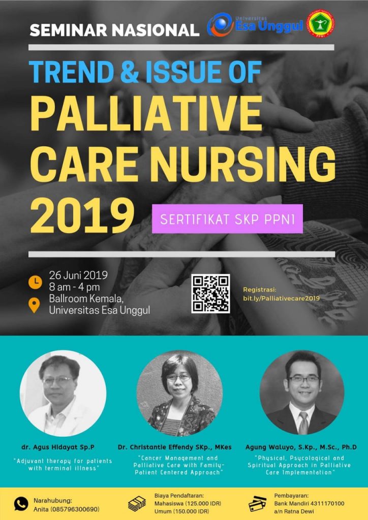 Mahasiswa Program Doktor Kesehatan Masyarakat UNS a.n. dr. Agus Hidayat, Sp.P menjadi narasumber dalam kegiatan Seminar Nasional "Trend and Issue of Palliative Care Nursing 2019"